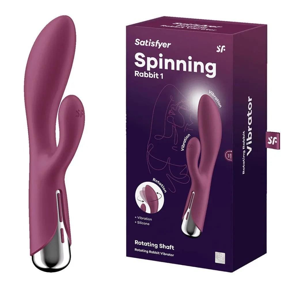 Satisfyer Spinning Rabbit 1 -  -  20 cm USB Rechargeable Rotating Rabbit Vibrator Satisfyer Discreet Intimate Essentials.