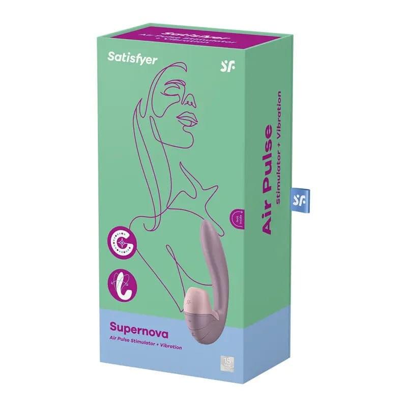 Satisfyer Supernova - Old Rose USB Rechargeable Vibrator with Air Pulsation Satisfyer Discreet Intimate Essentials.