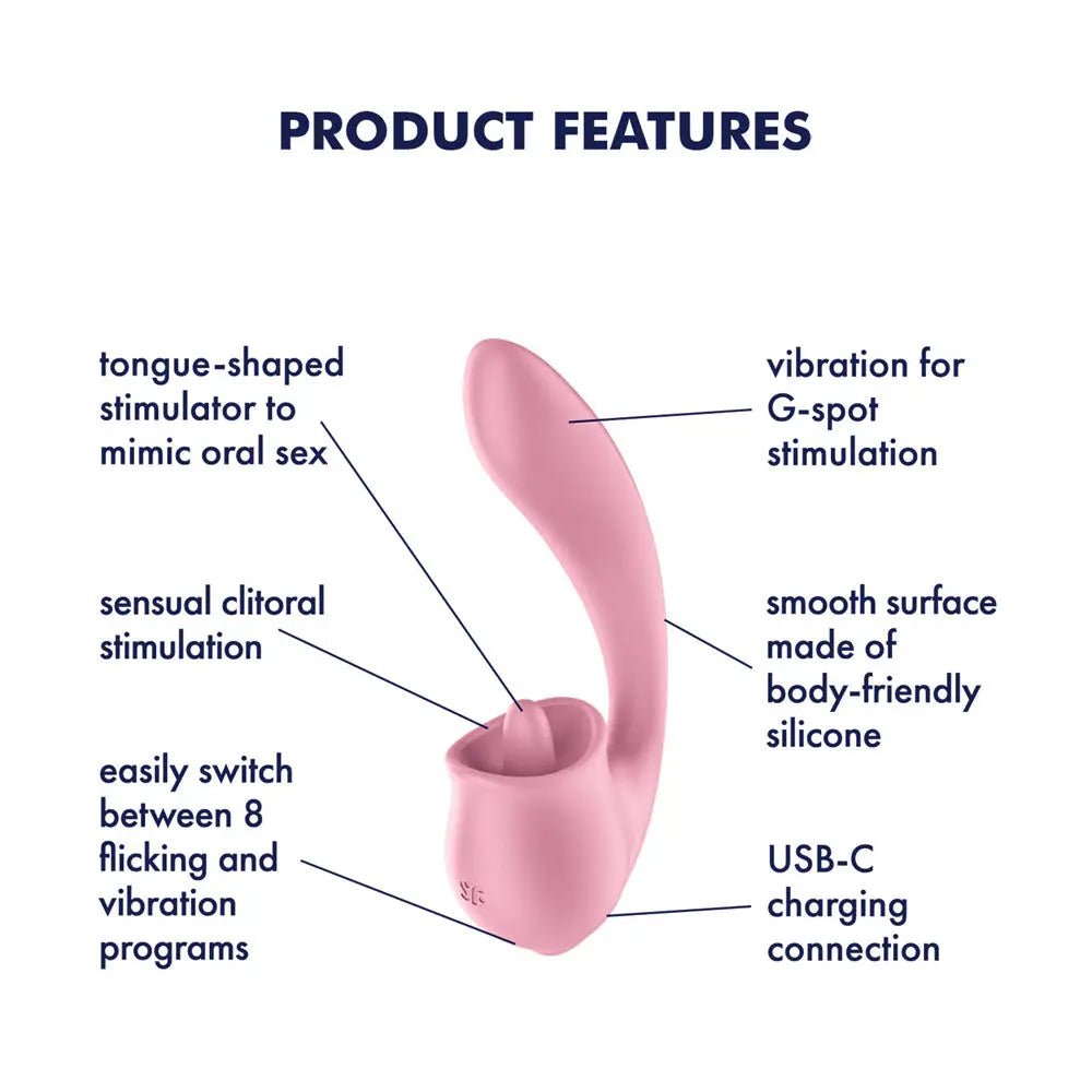 Shop affordable quality Satisfyer Tongue Genius - USB Rechargeable Vibrator with Flicking Clit Stimulator - Discreet Intimate Essentials - VIBRATORS-PREMIUM - Satisfyer