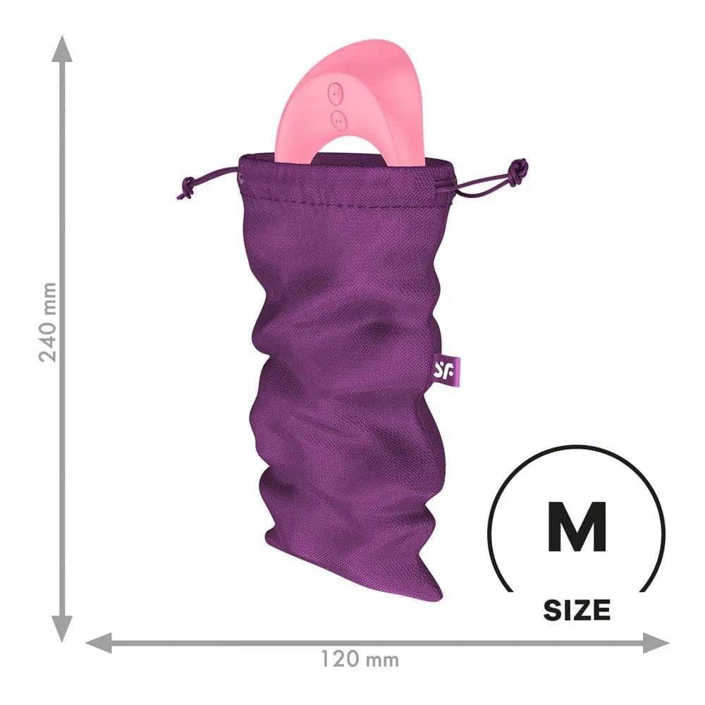 Satisfyer Treasure Bag Medium - Violet - Violet Medium Toy Storage Bag Satisfyer Discreet Intimate Essentials.