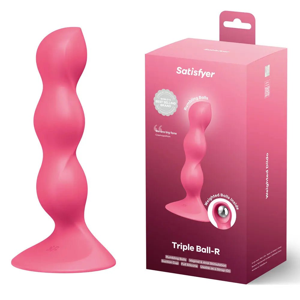 Shop affordable quality Satisfyer Triple Ball-R - 18 cm Beaded and Weighted Dildo - Discreet Intimate Essentials - DONGS-PREMIUM - Satisfyer