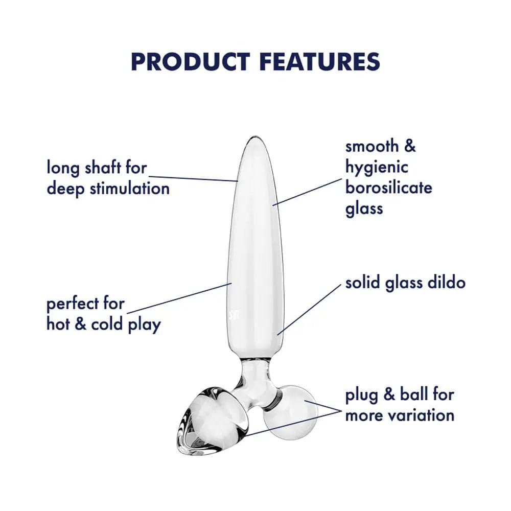 Satisfyer Triple Crystal 1 -  -  Glass 3-in-1 Butt Plug Satisfyer Discreet Intimate Essentials.