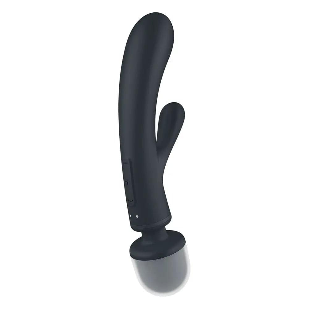 Satisfyer Triple Lover - Grey USB Rechargeable Rabbit Vibrator and Massage Wand Satisfyer Discreet Intimate Essentials.