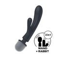 Satisfyer Triple Lover - Grey USB Rechargeable Rabbit Vibrator and Massage Wand Satisfyer Discreet Intimate Essentials.