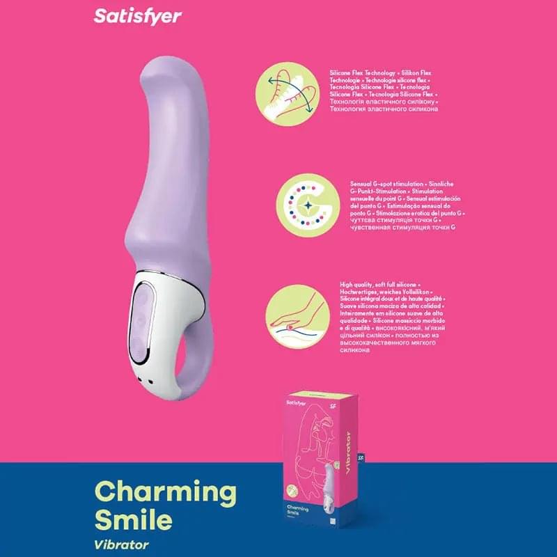 Satisfyer Vibes - Charming Smile - Lilac USB Rechargeable Vibrator Satisfyer Discreet Intimate Essentials.