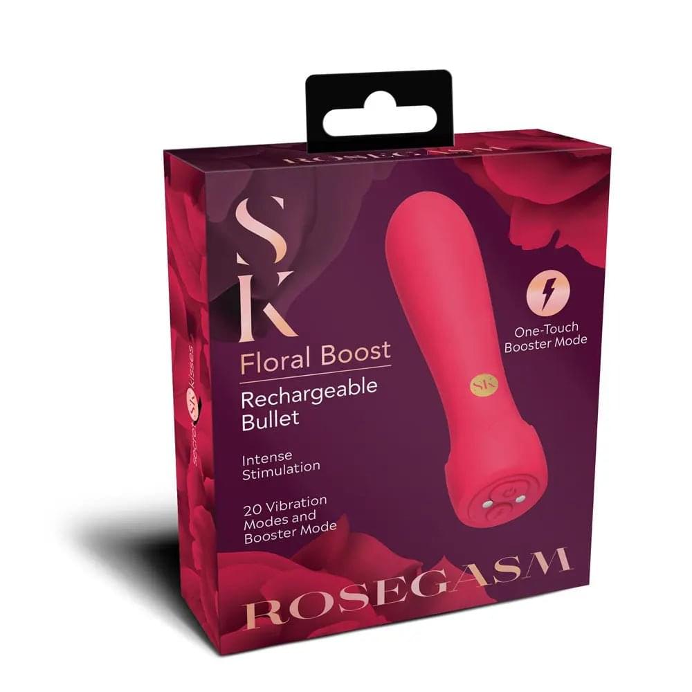 Secret Kisses ROSEGASM Floral Boost Bullet -  10.8 cm USB Rechargeable Bullet XGEN Products Discreet Intimate Essentials.