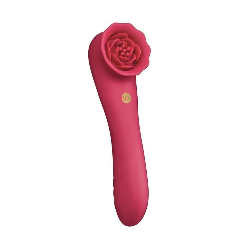 Secret Kisses ROSEGASM ROSE QUAKE -  18.8 cm USB Rechargeable Dual Ended Tapping Vibrator Xgen Products Discreet Intimate Essentials.