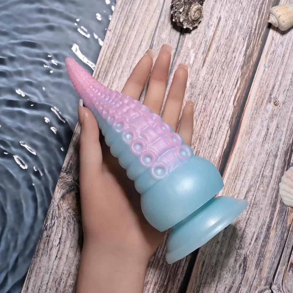 Selopa STUCK ON YOU - Blue/Pink 19 cm USB Rechargeable Vibrating Tentacle Fantasy Dildo Selopa Discreet Intimate Essentials.