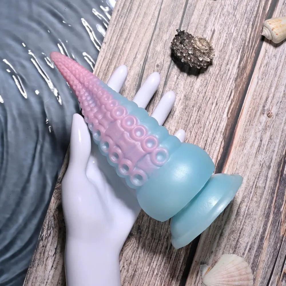 Selopa STUCK ON YOU - Blue/Pink 19 cm USB Rechargeable Vibrating Tentacle Fantasy Dildo Selopa Discreet Intimate Essentials.