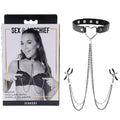 Sex & Mischief Amor Collar with Nipple Clamps - Metal Restraints Sportsheets Discreet Intimate Essentials.