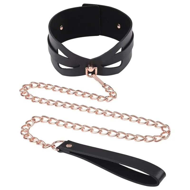 Sex & Mischief Brat Collar & Leash - /Black Restraint Sportsheets Discreet Intimate Essentials.