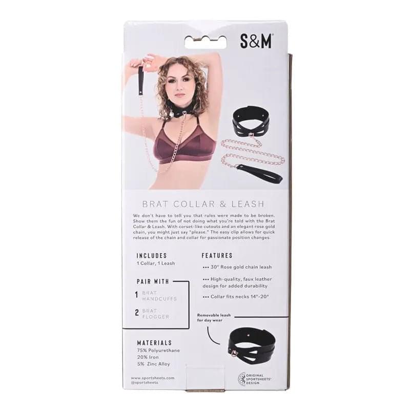 Sex & Mischief Brat Collar & Leash - /Black Restraint Sportsheets Discreet Intimate Essentials.