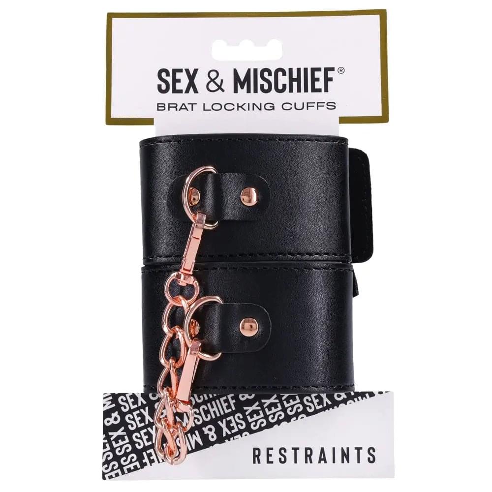 Sex & Mischief Brat Locking Cuffs - /Rose Gold Hand Cuffs Sportsheets Discreet Intimate Essentials.