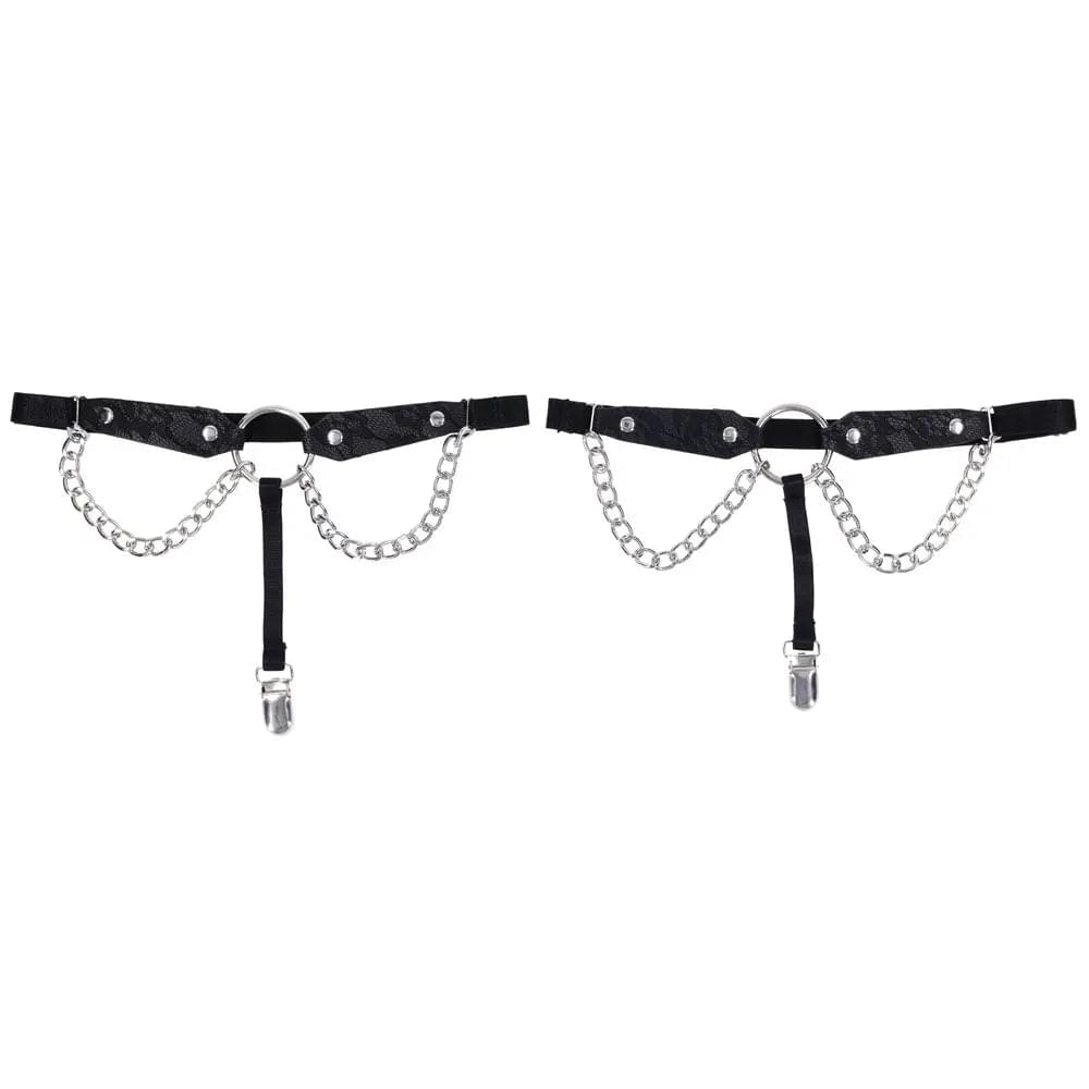 Sex & Mischief Chain Lace Garters - /Metal Garters Sportsheets Discreet Intimate Essentials.