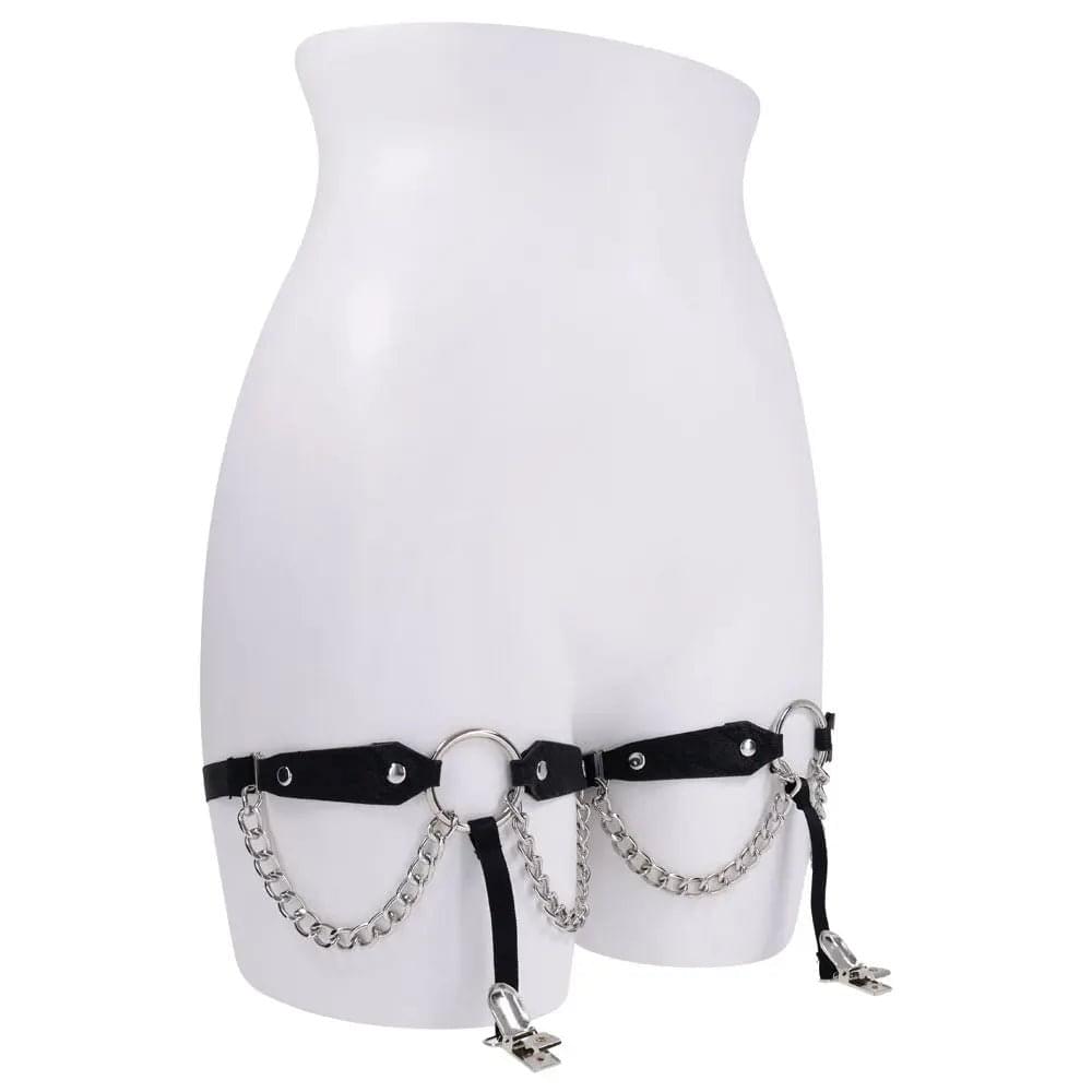 Sex & Mischief Chain Lace Garters - /Metal Garters Sportsheets Discreet Intimate Essentials.