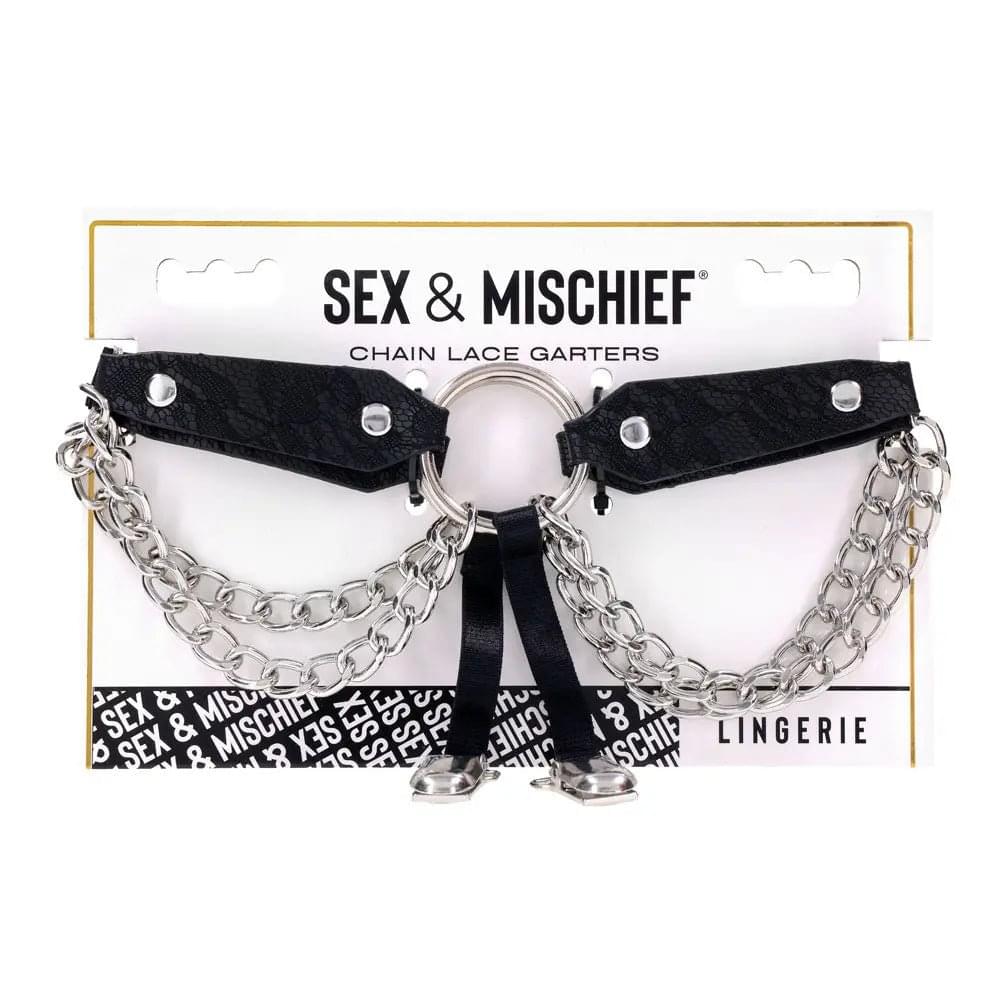 Sex & Mischief Chain Lace Garters - /Metal Garters Sportsheets Discreet Intimate Essentials.