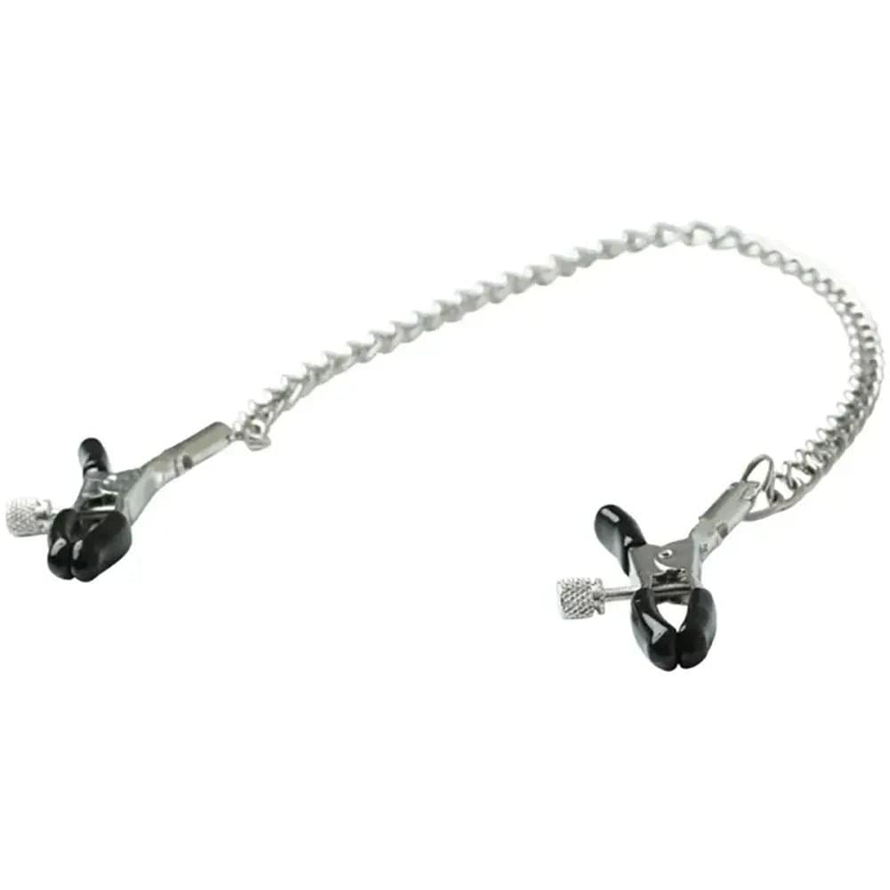 Sex & Mischief Chained Nipple Clamps - Nipple Clamps with 30 cm Chain Sportsheets Discreet Intimate Essentials.