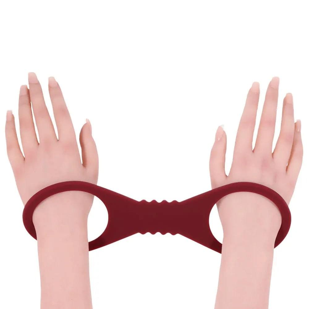Sex & Mischief Enchanted Large Silicone Cuffs - Burgundy Large Restraints Sportsheets Discreet Intimate Essentials.