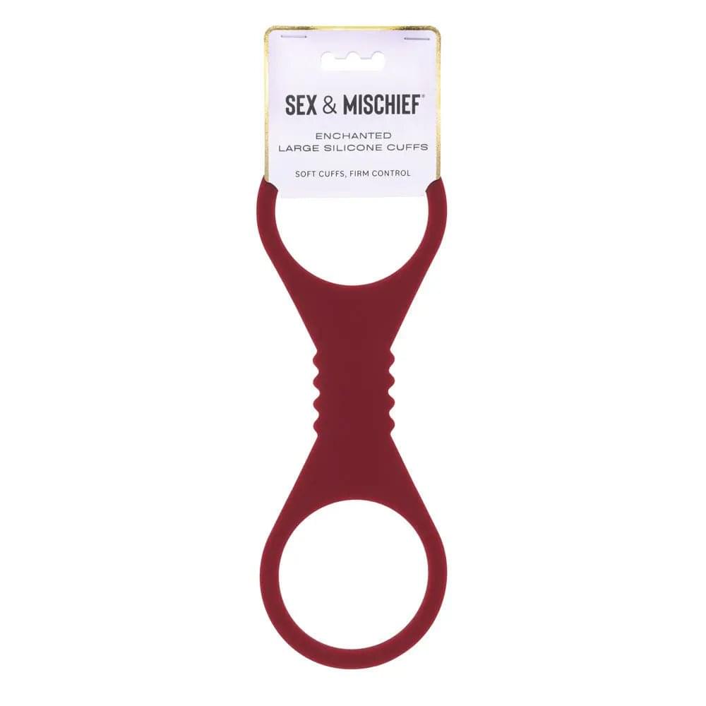 Sex & Mischief Enchanted Large Silicone Cuffs - Burgundy Large Restraints Sportsheets Discreet Intimate Essentials.