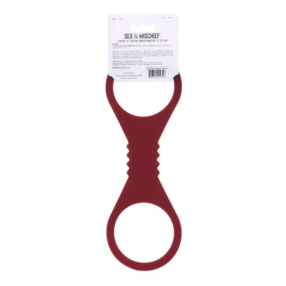 Sex & Mischief Enchanted Large Silicone Cuffs - Burgundy Large Restraints Sportsheets Discreet Intimate Essentials.