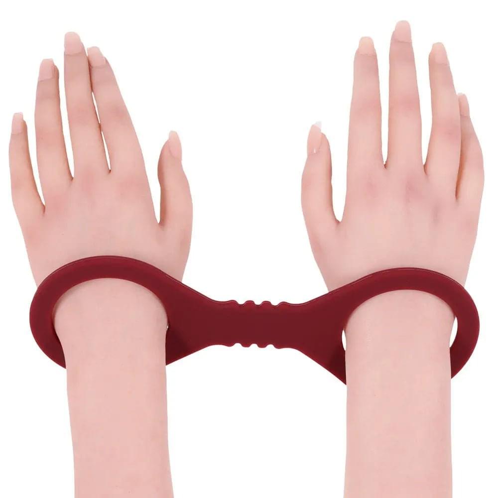 Sex & Mischief Enchanted Small Silicone Cuffs - Burgundy Small Restraints Sportsheets Discreet Intimate Essentials.
