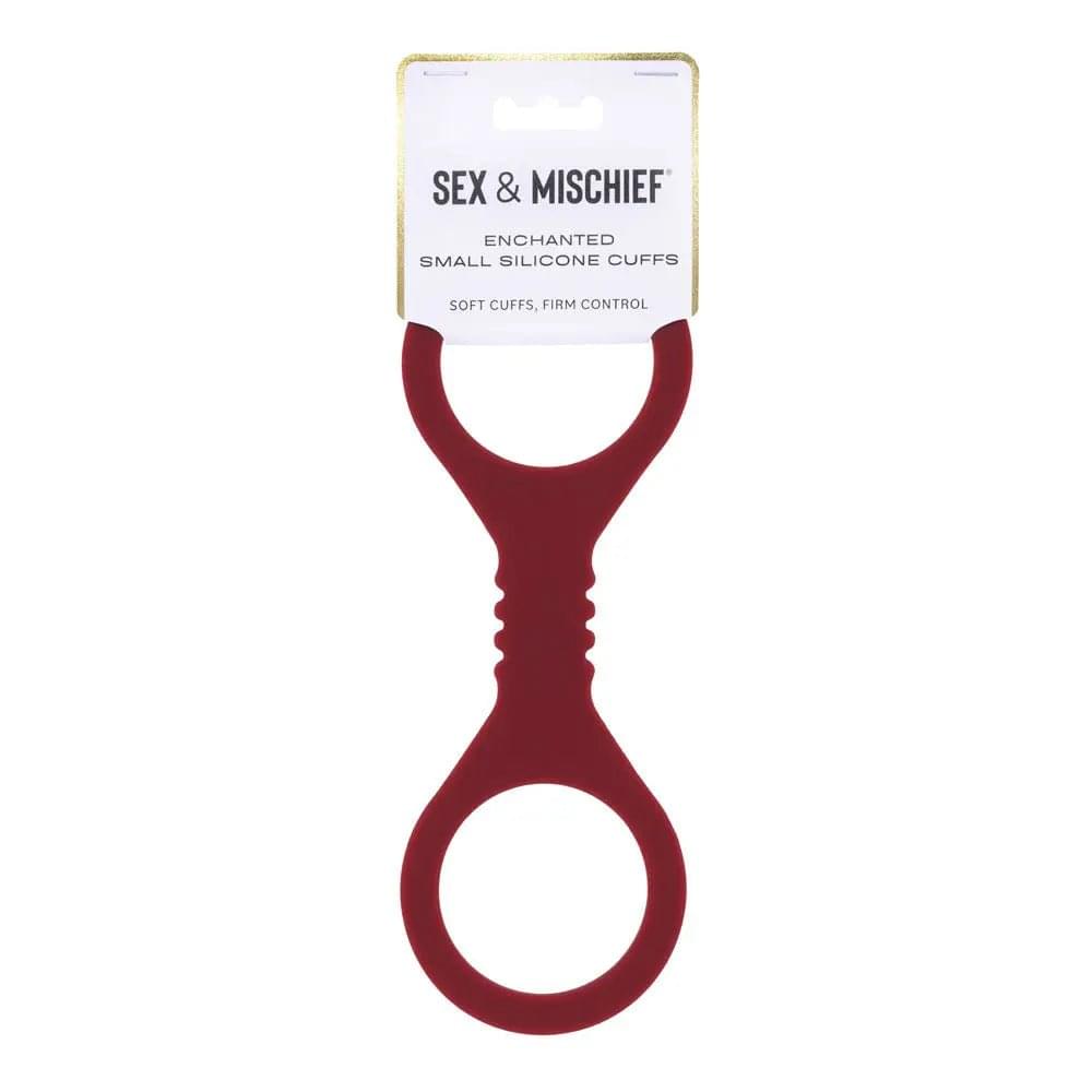 Sex & Mischief Enchanted Small Silicone Cuffs - Burgundy Small Restraints Sportsheets Discreet Intimate Essentials.