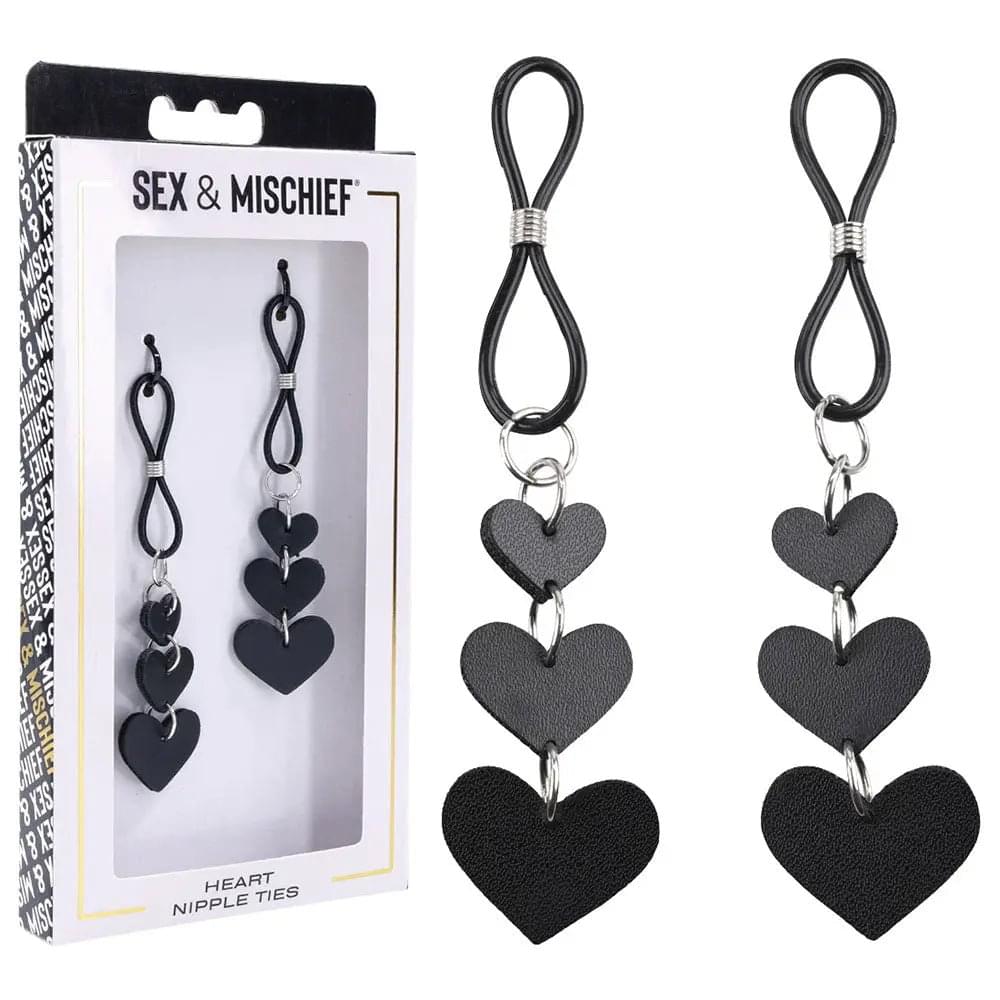 Sex & Mischief Heart Nipple Ties -  Nipple Restraints - Set of 2 Sportsheets Discreet Intimate Essentials.