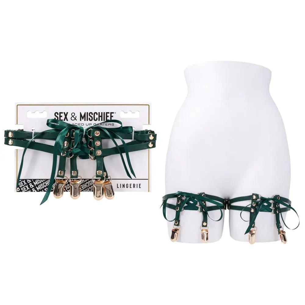Sex & Mischief Indica Laced Up Garters - /Gold Garters - Set of 2 Sportsheets Discreet Intimate Essentials.