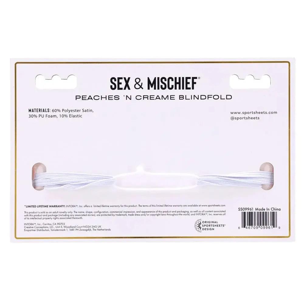Sex & Mischief Peaches n CreaMe Blindfold - Peach Eyemask Sportsheets Discreet Intimate Essentials.