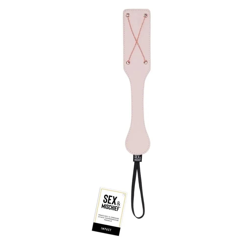 Sex & Mischief Peaches n CreaMe Chain Impressions Paddle - Peach Spanking Paddle Sportsheets Discreet Intimate Essentials.