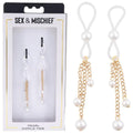 Sex & Mischief Pearl Nipple Ties - Gold/Pearl Nipple Restraints - Set of 2 Sportsheets Discreet Intimate Essentials.