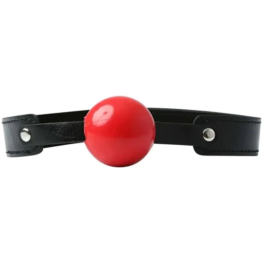 Sex & Mischief Solid Red Ball Gag - Red/Black Mouth Restraint Sportsheets Discreet Intimate Essentials.