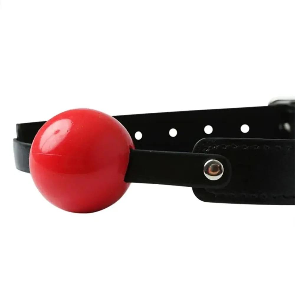 Sex & Mischief Solid Red Ball Gag - Red/Black Mouth Restraint Sportsheets Discreet Intimate Essentials.