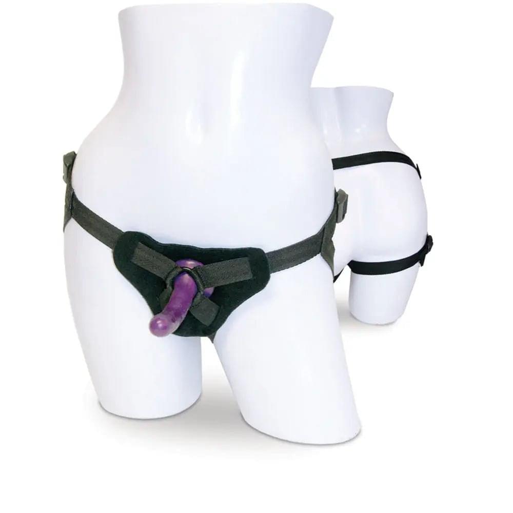 Sex & Mischief Strap-On & Silicone Dildo Kit - /Purple Adjustable Strap-On Sportsheets Discreet Intimate Essentials.