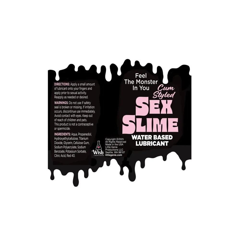 Sex Slime Cum Style Creature Lube -  60 ml - Green Cum Style Water Based Lubricant - 60 ml Bottle Little Genie Discreet Intimate Essentials.