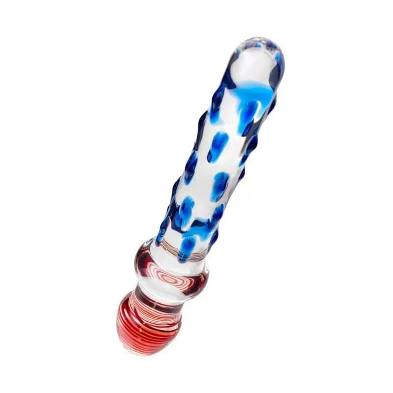 Sexus Glass Dildo Blue/Red 20 cm Sexus Glass Discreet Intimate Essentials.