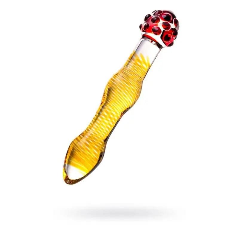 Sexus Glass Dildo Yellow and Red 20.5 cm Sexus Glass Discreet Intimate Essentials.