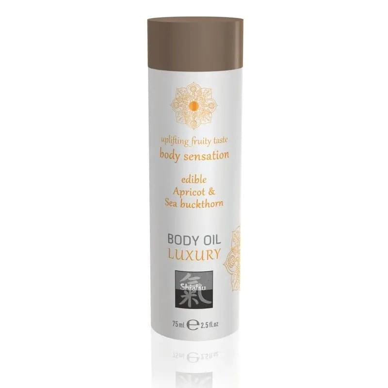 Shiatsu Luxury Body Oil Edible Apricot and Sea Buckthorn Shiatsu Discreet Intimate Essentials.
