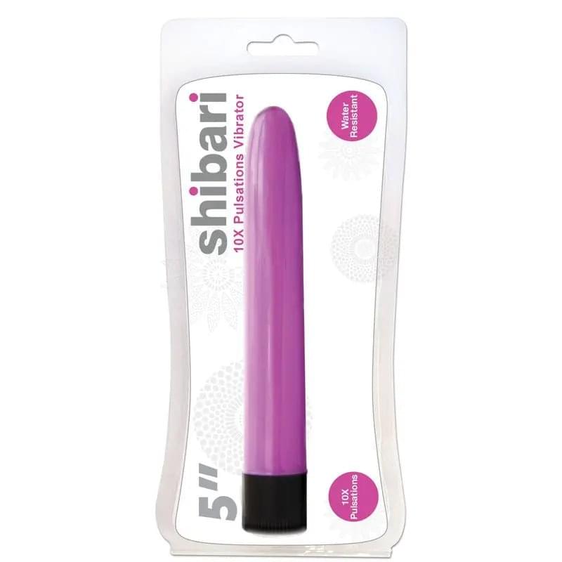 Shibari 10X Pulsations Vibrator 5in Pink Shibari Discreet Intimate Essentials.