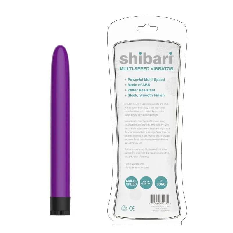 Shibari Multi-Speed Vibrator 9in Purple Shibari Discreet Intimate Essentials.