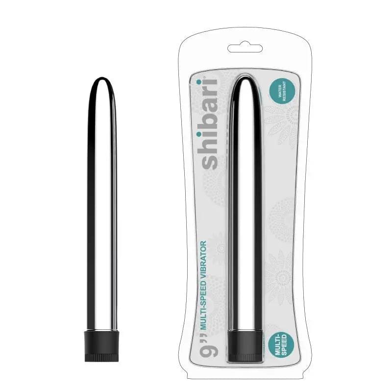 Shibari Multi-Speed Vibrator 9in Silver Shibari Discreet Intimate Essentials.