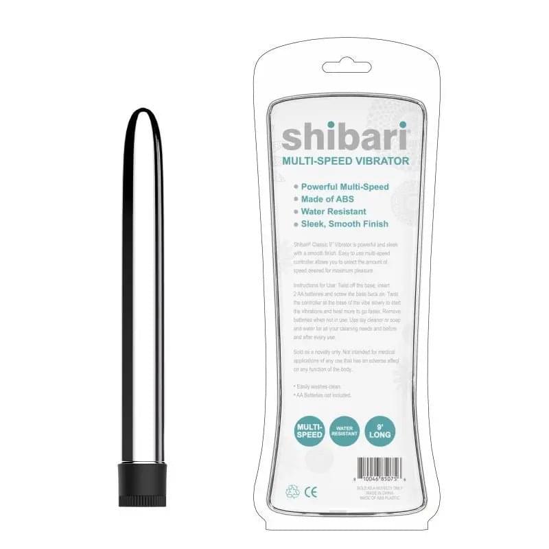 Shibari Multi-Speed Vibrator 9in Silver Shibari Discreet Intimate Essentials.