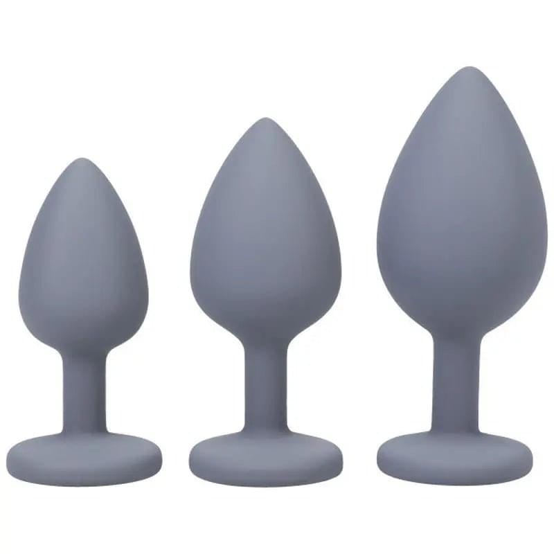 Silicone Anal Trainer Set 3 Pc Grey A-Play Discreet Intimate Essentials.