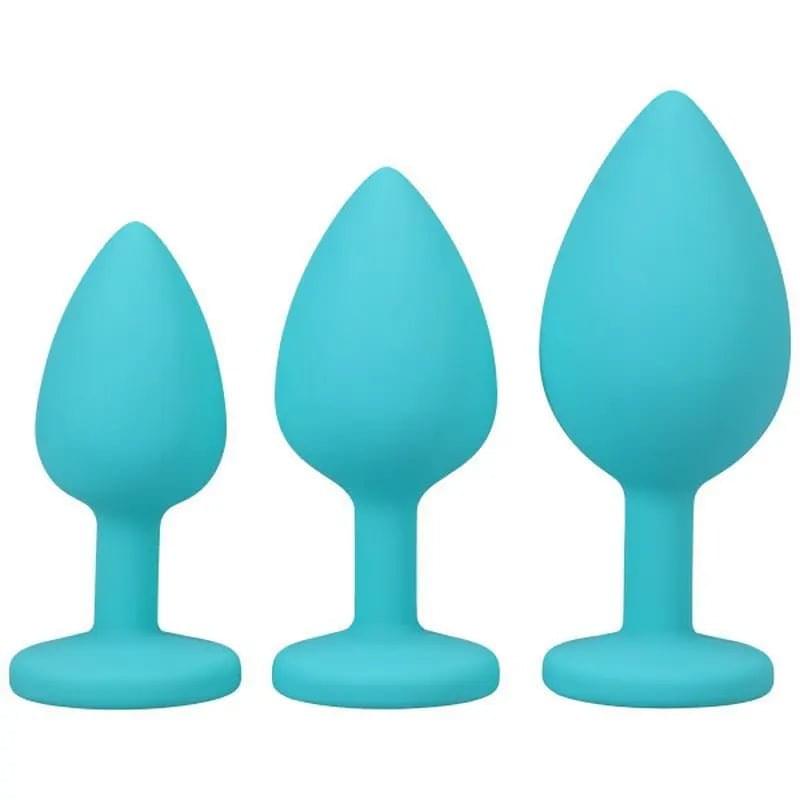 Silicone Anal Trainer Set 3 Pc Teal A-Play Discreet Intimate Essentials.