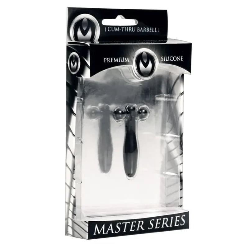 Silicone Cum-Thru Barbell Penis Plug Master Series Discreet Intimate Essentials.