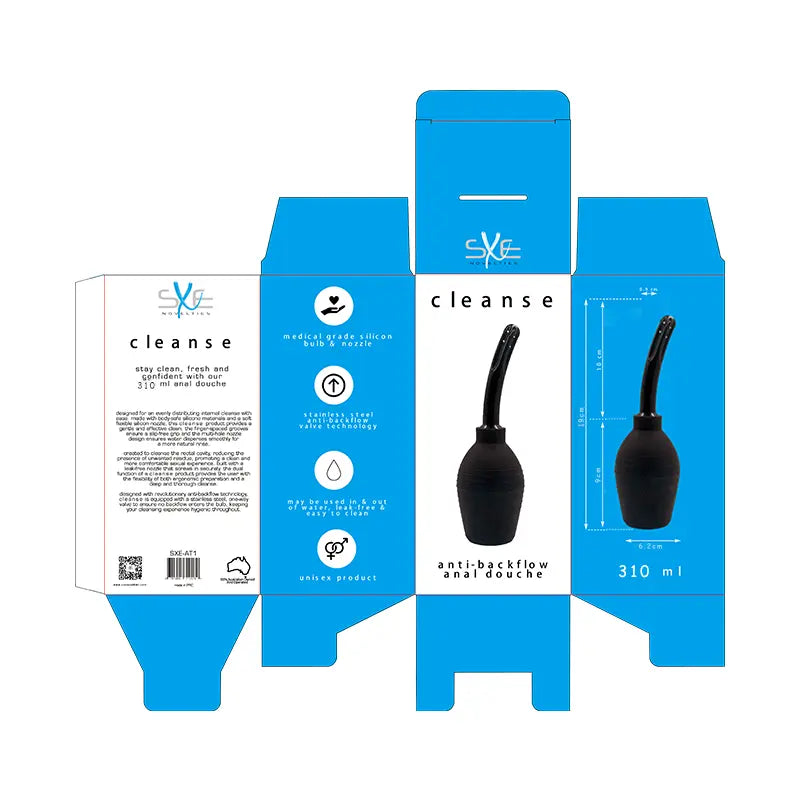Silicone Hydro-Dispersion Anti-Backflow Douche 310ml SXE Discreet Intimate Essentials.