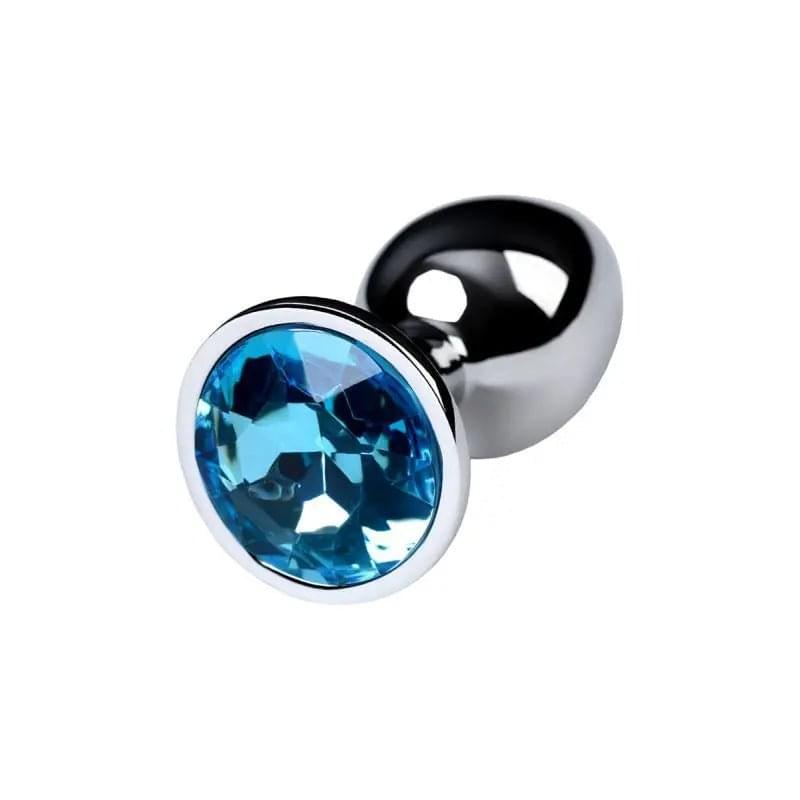Silver Metal Anal Plug w Topaz Crystal Small Metal Discreet Intimate Essentials.