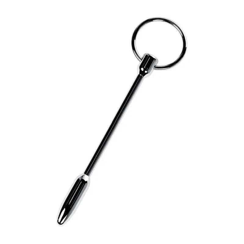 Silver Metal Urethral Plug w Ring Metal Discreet Intimate Essentials.