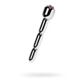 Silver Metal Urethral Plug w Ruby Rhinestone Metal Discreet Intimate Essentials.