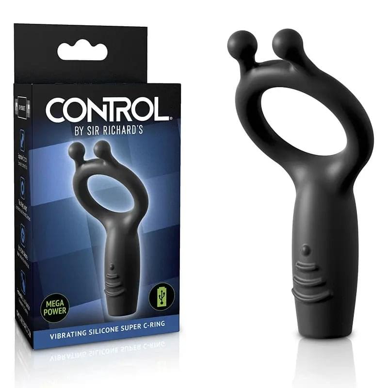 Sir Richards Vibrating Silicone Super C-Ring - Grey USB Rechargeable Vibrating Cock Ring Pipedream Discreet Intimate Essentials.